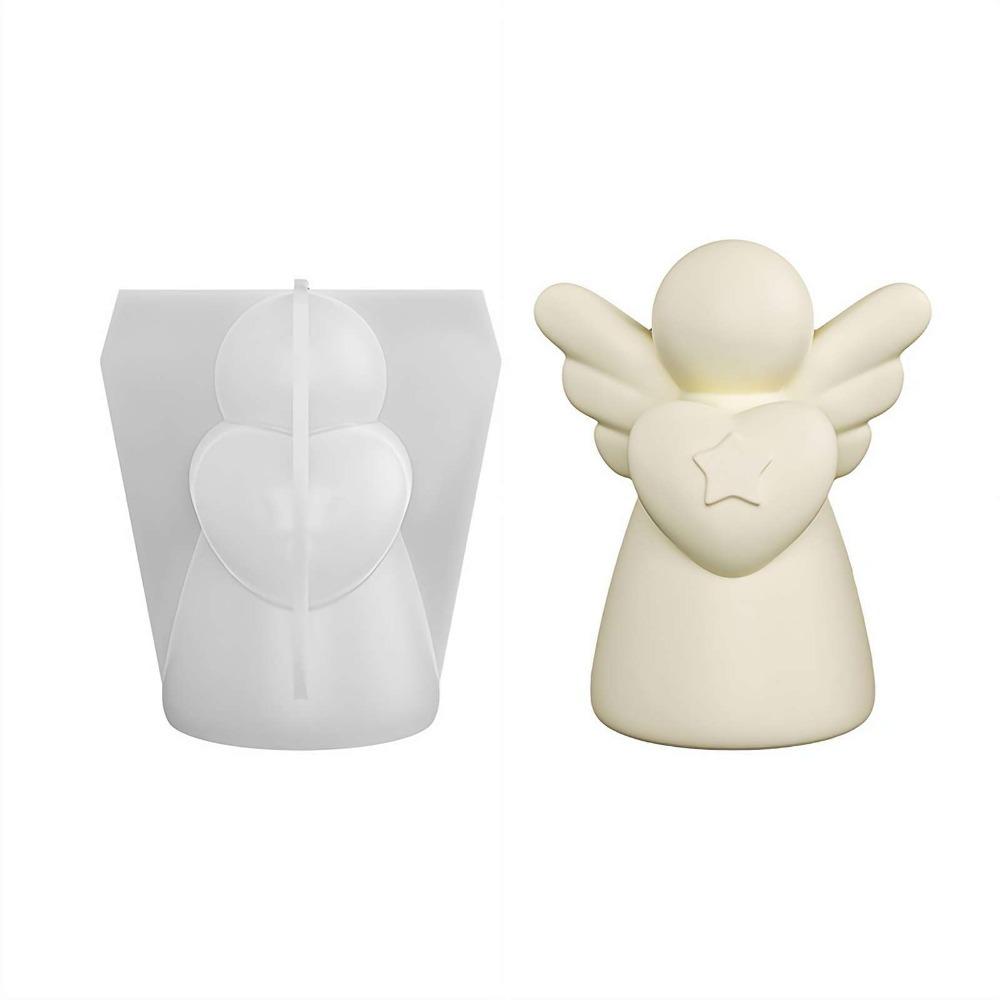 Heart Wings Angel Plaster Mold Reusable Resin Mold Creative Scented Candle Mold  Home Decor