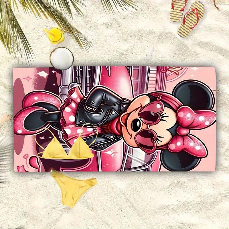 1pc Stylish Minnie Polyester Beach Towel, 2D Printed, Year-Round Use, Lightweight/Quick-Drying/Soft, Ideal for Beach/Camp