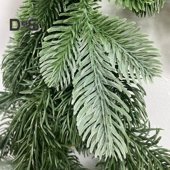 2 Pcs Artificial Pine Needle Garland Realistic Handmade Pine Branches Holiday Hanging Greenery Garland for Christmas Door Mantel Decor