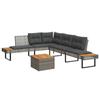 VidaXL Garden Furniture Set with Cushions 5 Pcs Grey Braided Resin Acacia 3277499