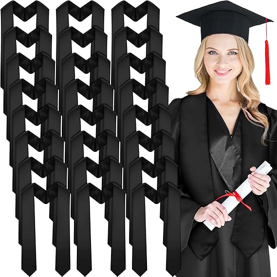 

12-100 Unisex Graduation Stole Bulk Sublimation Blank Grad Sash Plain 70 Inches Diy Graduate Honor Stole For Students (As shown-23806)-12