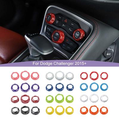 Klima ses anahtar düğmesi dekoratif halka kapağı Dodge şarj cihazı için Fit/Challenger/Durango/Chrysler 300C ABS araba aksesuarları