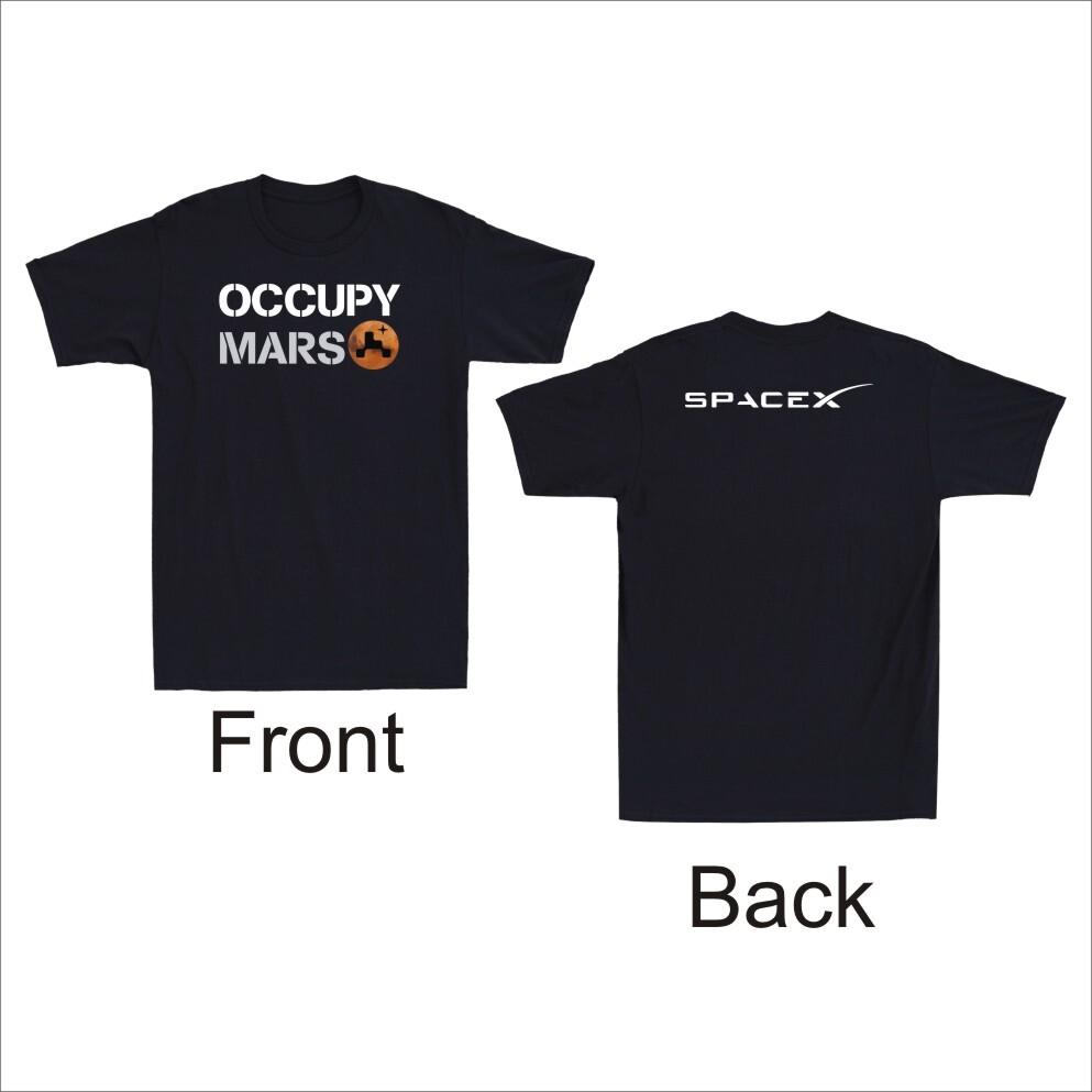Occupy Mars Space Funny Explorer Astronaut Universe Front & Back Men s T-Shirt XL