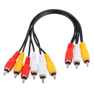 Uxcell AV Audio Video Splitter 3 RCA Female Jacks To 6 RCA Female 25cm Composite Video Splitter Adapter Output Cable Cable, Jacks,