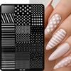 Easy Transfer Nail Art Stamping Plate Stainless Steel Dotting Strip Lines Print Template for Manicure Use