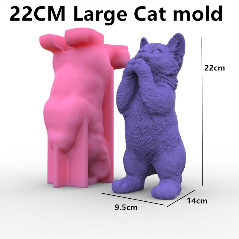 Large Cat Candle mold Teddy Dog Silicone Candle Mold Lovely Animal Pet Gypsum Resin Soap Ice Chocolate Baking Mould Home Decor