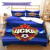 CSKA Moscow Logo Pattern Bedding Set Quilt Cover Pillowcase Home Decor Gift (1 * Duvet Cover + 2 * Pillowcase, Without Core)