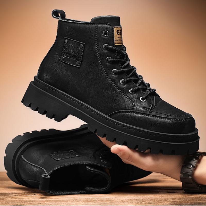 Herre høst vinter verktøystøvler Motemerke Fritidssko for menn Motorsykkel ankelstøvler Britiske utendørssko for menn