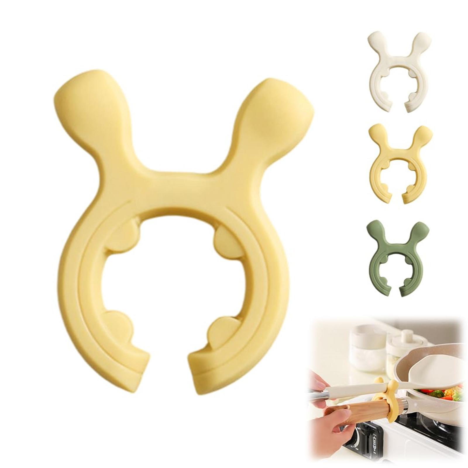 

Багатофункціональна силіконова підставка для ручки каструлі та лопатки, Нековзкий тримач для ложки, Органайзер для плити, Кухонні гаджети, Клапан випуску пари, Затискач для каструлі від опіків посудом One Size жовтий