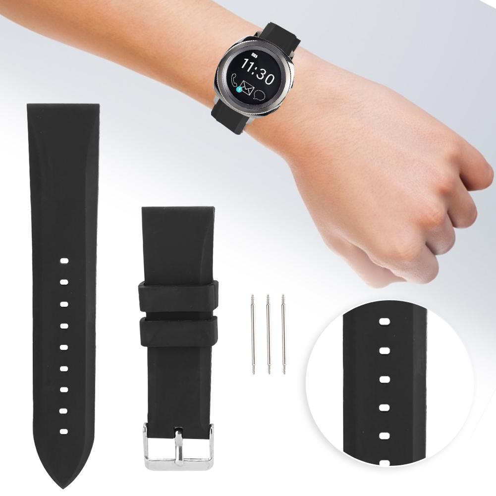 Silicone Watchband Watch Strap Band Adjustable Wristwatch Replacement Part 20mm