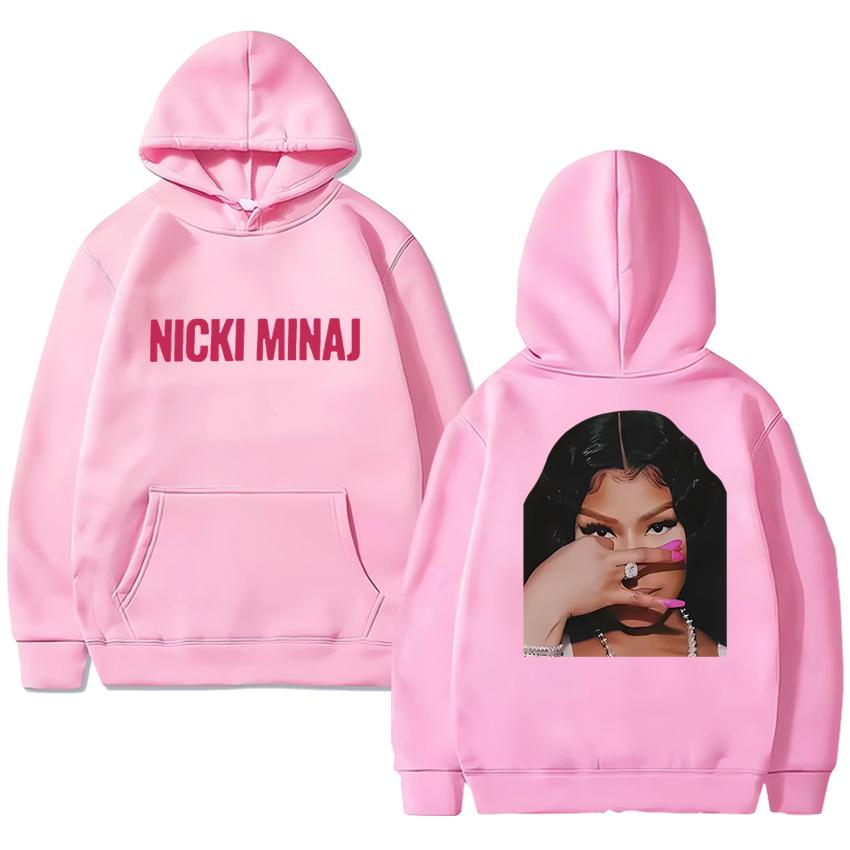 Rapper Nicki Minaj New album Double Sided print Autumn Winter Hoodie Men women vintage hip hop pullover Unisex Fleece streetwear