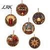 Holiday Gift for Craft Lovers 6Pcs/Set Christmas Ornaments DIY Faux Pearl Art Kit, Hanging Decorations Kit Artistic Activity Adults with Round Charms