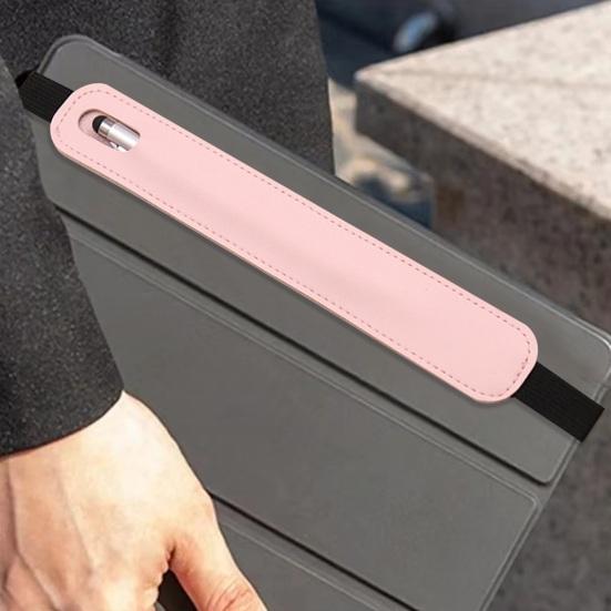 Stylus Pen Case Smooth Faux Leather Firm Sticthing Elastic Band Lightweight Portable Protective Stylus Pen Holder Notebook Pen Storage Pocket Sleeve