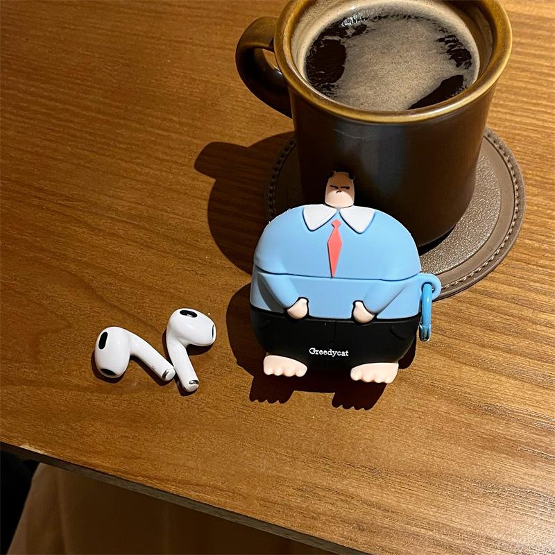 Funny Suit Man Shockproof Protective Earphone Silicone Cover For Airpods Pro 2 Case/Airpods Pro/Airpods 1/2/3 Case Funda Boys