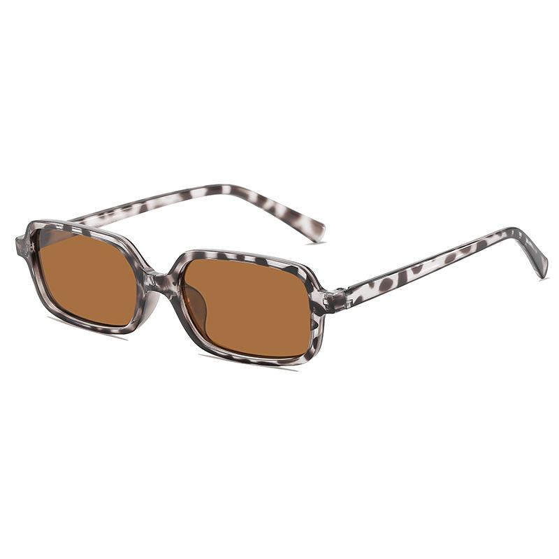 New Women'S Leopard Print Small Frame Rectangular Sunglasses Fashion Summer Outdoor Travel Sunscreen Eyeglasses Uv400 Eyewear