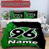 3-teiliges Bettbezug-Set (1 * Bettbezug + 2 * Kissenbezug, ohne Kern), Individuelles Namens-Hannover 96 Fußballmuster Bettwäsche-Set, Heim Schlafzimmer Dekor Geschenk