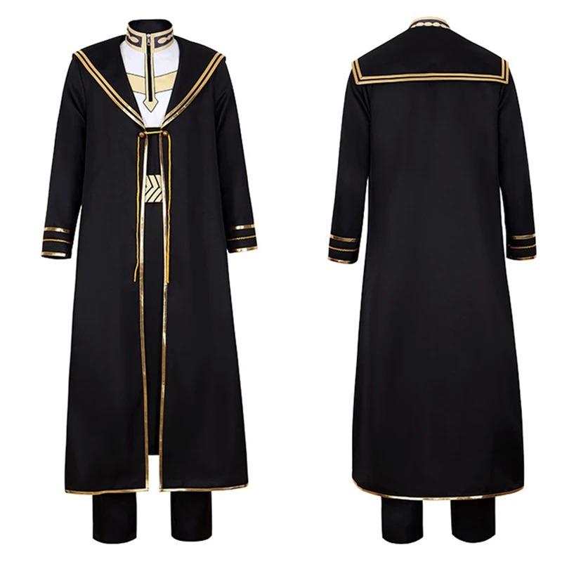 Anime Frieren At the Funeral Heiter Cosplay Costume Uniform Trench Full Set Fancy Outfit Top Coat Pants with Wig Halloween Carnival Party