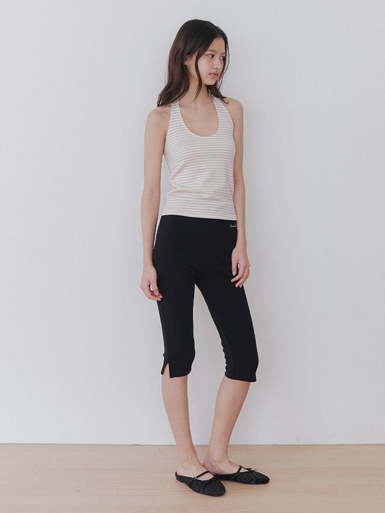 KINDABABY Banding Capri Slit Pants - Black