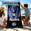 Custom Name Personalized Football Club F.C Print Beach Towel, for Trip Camping Beach Party Home Decor, Birthday Gift for Family & Friends