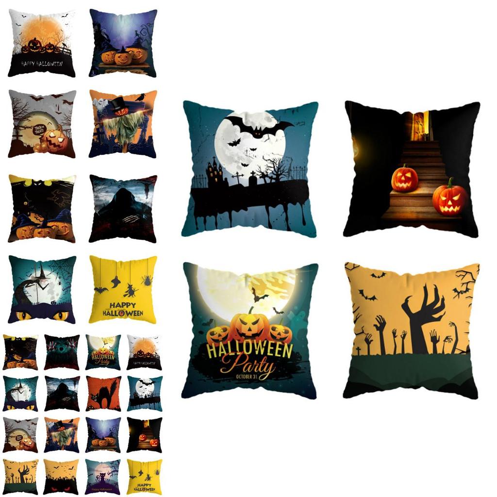 Halloween Themed Cushion Cover With Super Soft Short-pile Velour Material