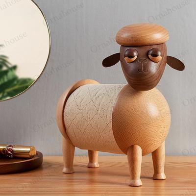 Creative Home Gifts Solid Wood Donkey Decoration Cute Cartoon Household Tissue Box Wooden Tissue Holder Adornos Para Casa