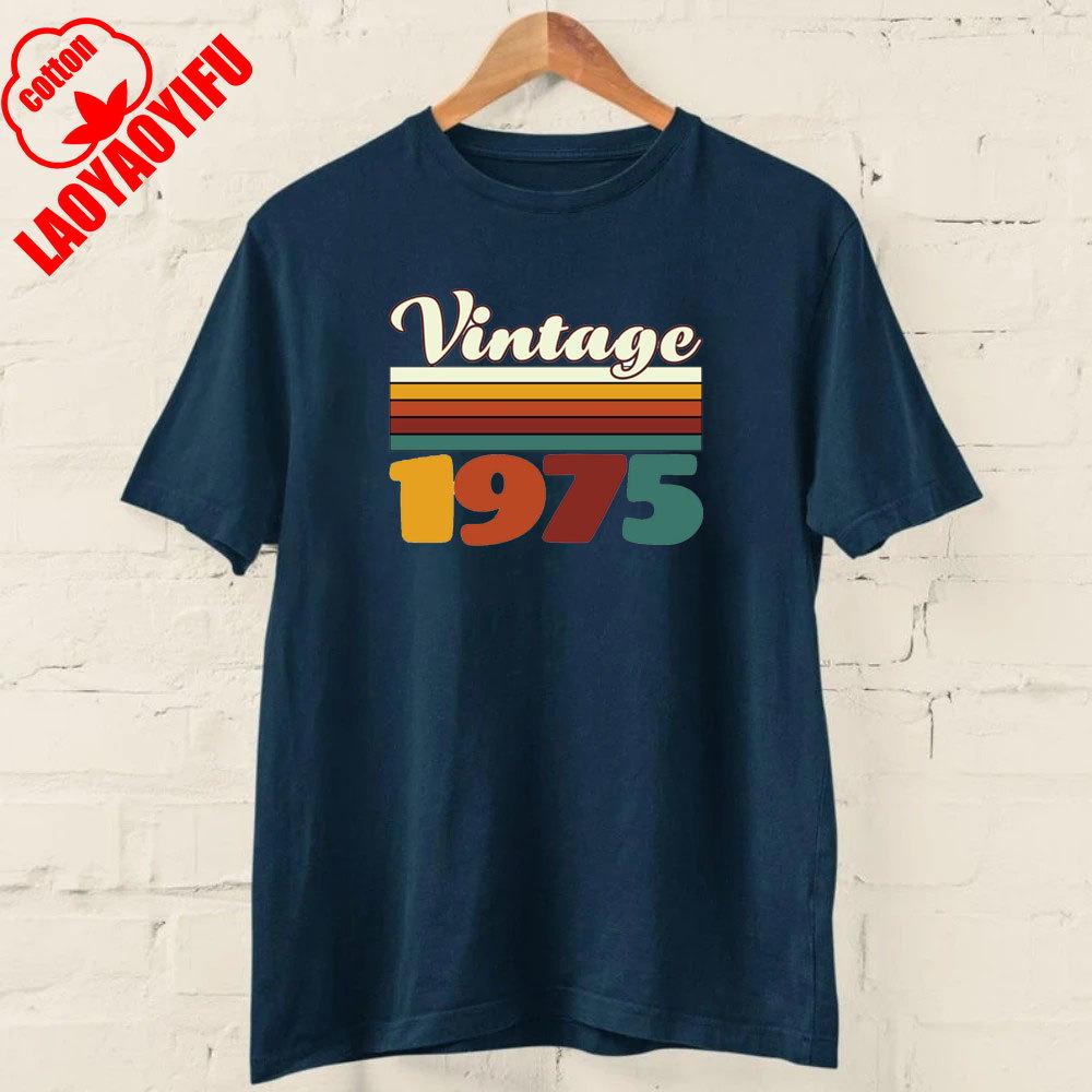 50th Birthday T Shirt 2025 1975 A Legend Was Born Retro Heavy Metal Rock Music Style Fiftieth Gifts for Him Personality Tops