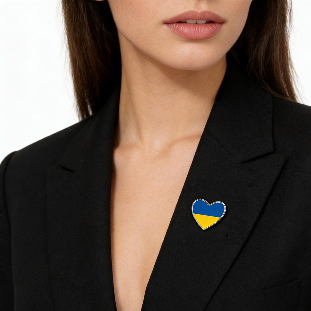 Cazador Ukraine Flag Brooch For Women Men Stainless Steel Suit Badge Lapel Pins Trendy Bag Accessories Gift Wholesale 2026 New