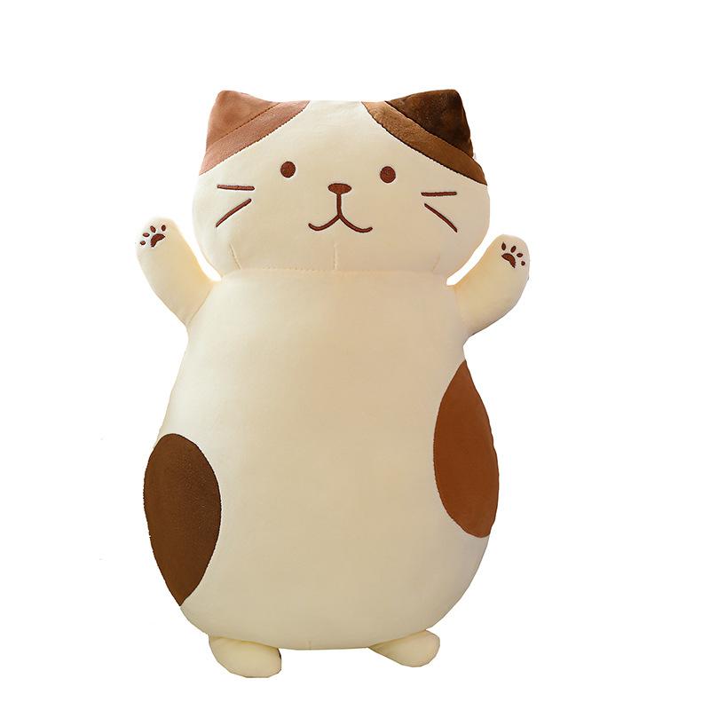 Cute Cheese Cat Pillow Plush Toy Girl Sleeping with Her Doll On The Bed Warm and Warm Birthday Gift for Her Girlfriend