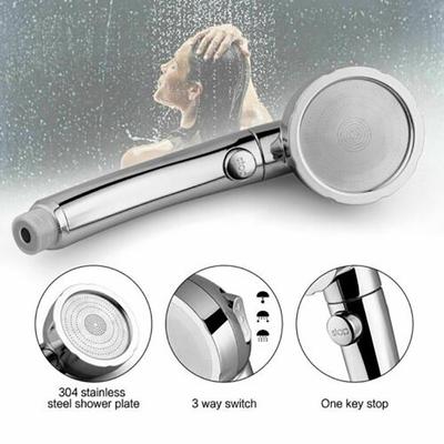 1PCS Portable 3 Modes 360° 3 In 1 Adjustable Universal Water Saving Hand Shower High Pressure Head Shower