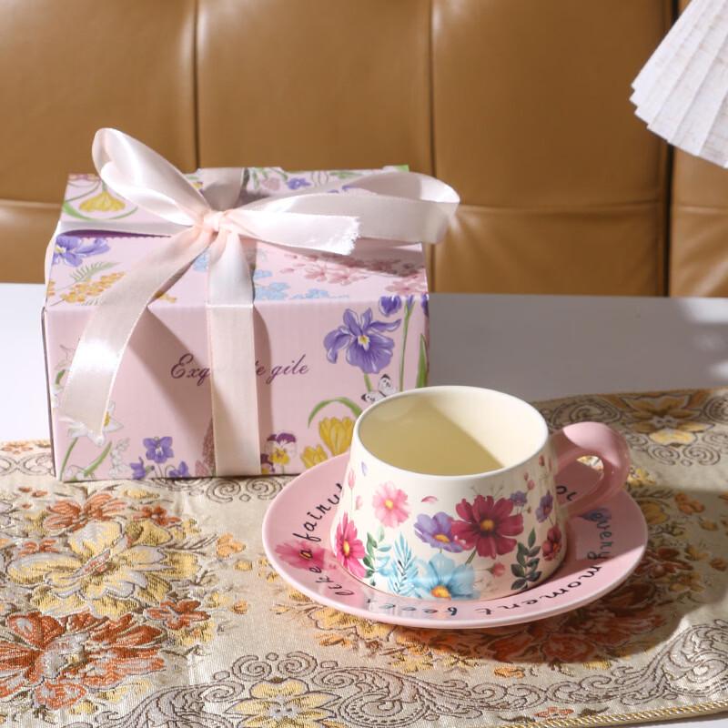 Elegant French Ceramic Coffee Cup and Saucer Set