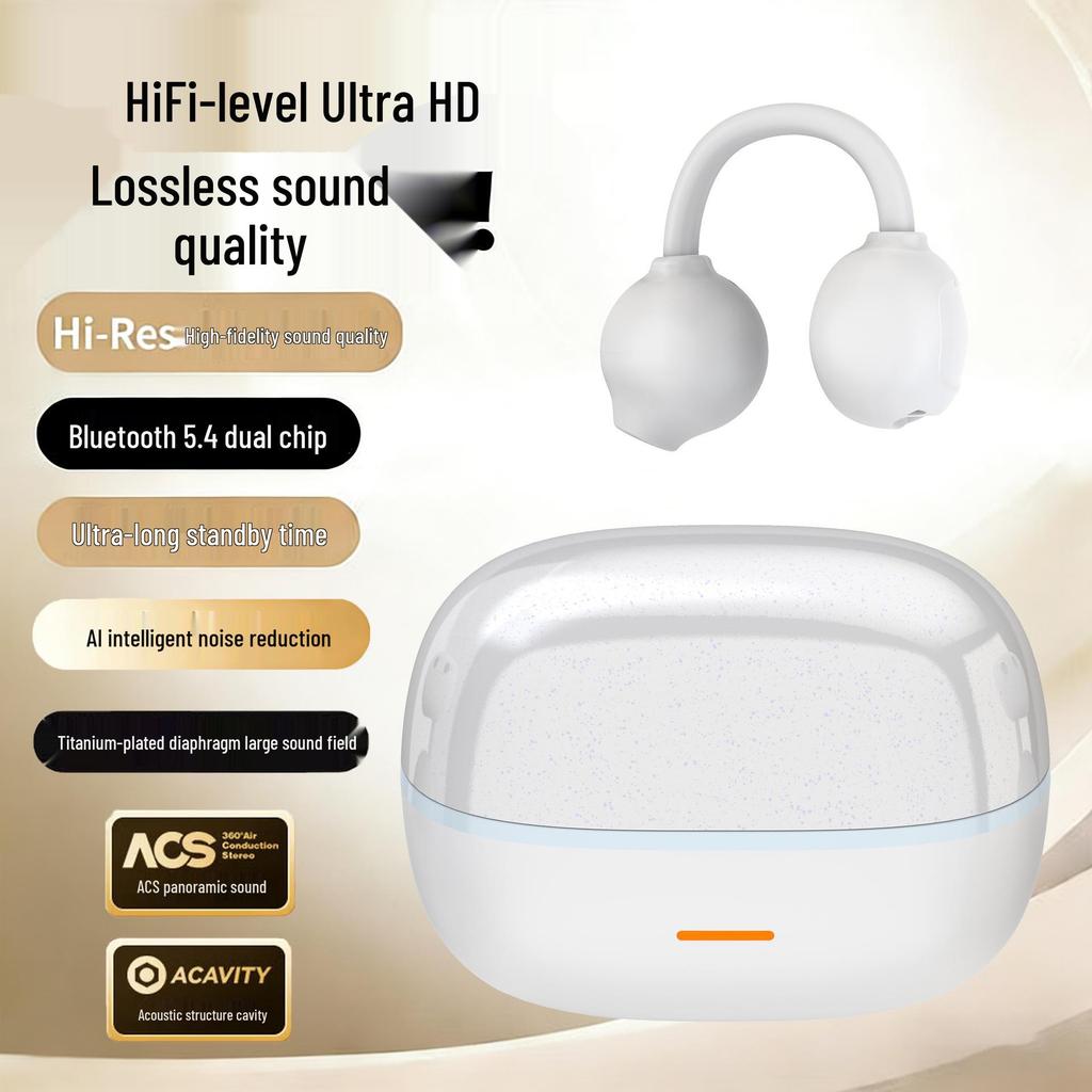 2026 Wireless Bone Conduction Ear Clip Earphones - Large Volume, Noise Reduction, Ultra-long Battery Life