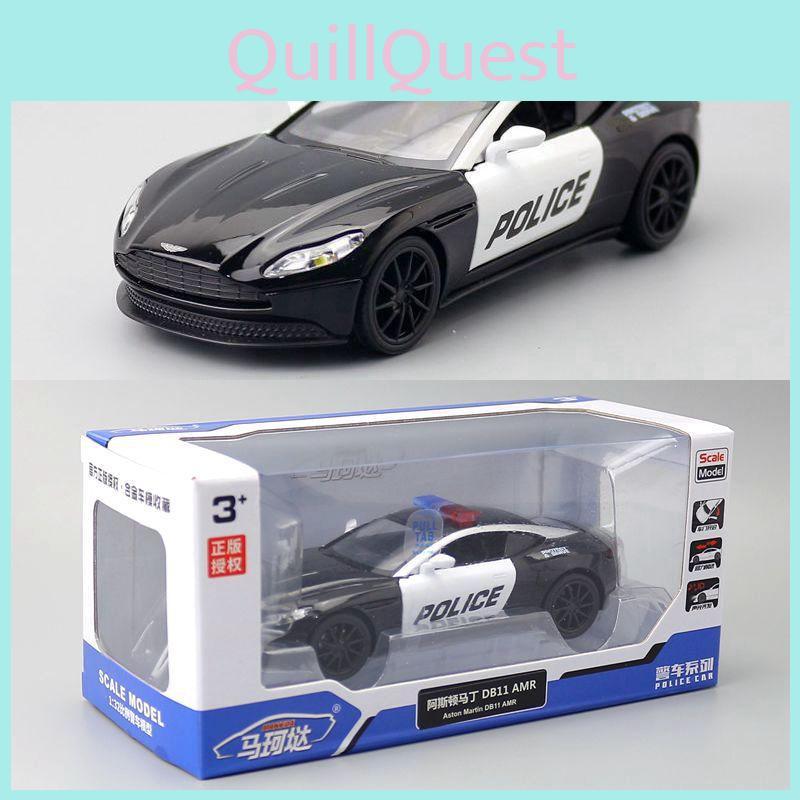 1:32 Aston Martin Db11 Police Car Model With Sound Light And Pushopen Doors For Collectors