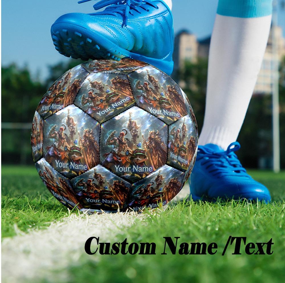 Custom Text Size 5 Soccer Ball, Standard Match Football For OutdoorLeague of Legends