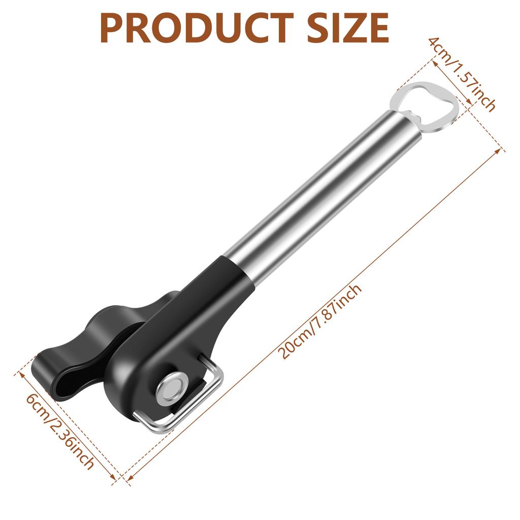2Pcs Manual Can Opener Smooth Edge Safe Cut Can Opener Stainless Steel Side Cut Multipurpose Bottle Opener Home Kitchen Tool