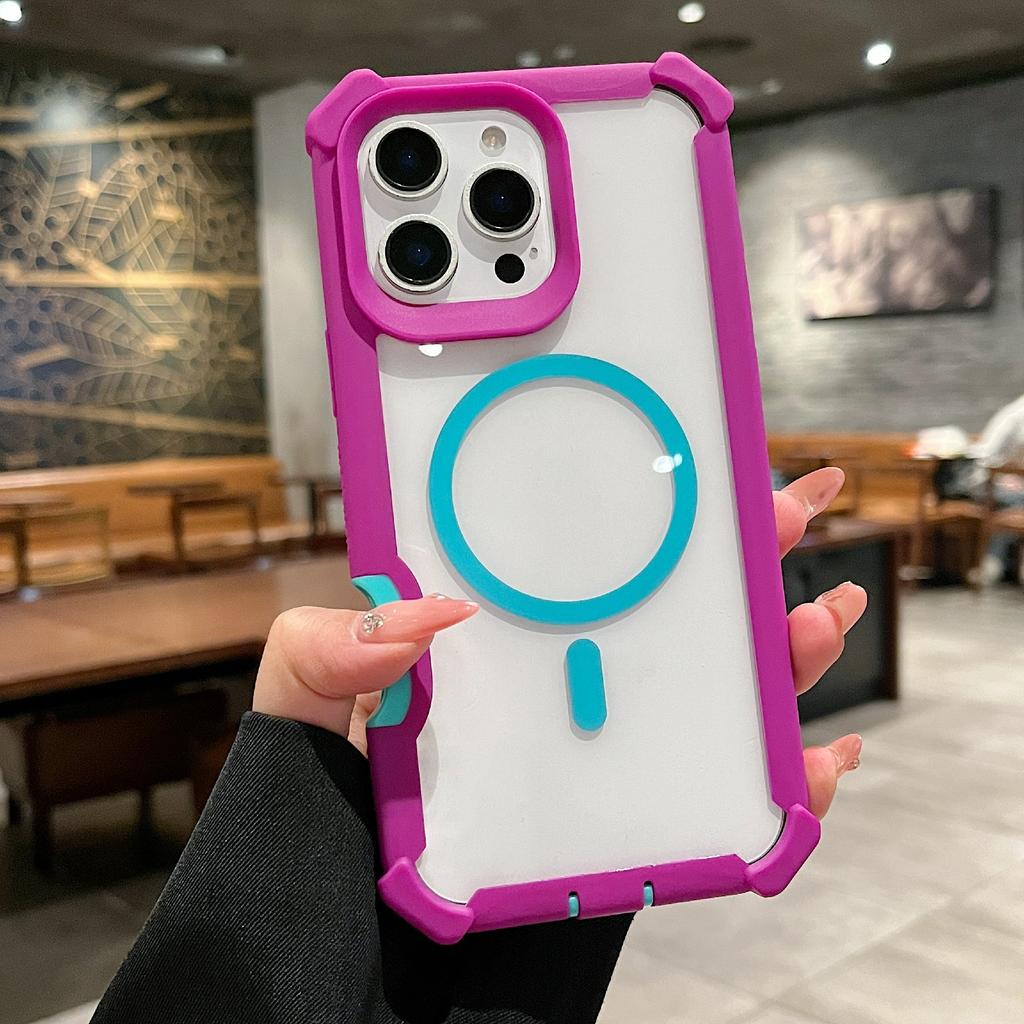 For iPhone 16 Pro Case Compatible with MagSafe Clear Anti Drop TPU+PC Phone Cover