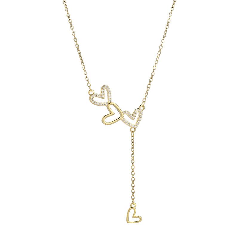 Necklaces  Premium Feeling Hollowed Out Heart Necklace Delicate Simple Sweater Chain for Women Charms Fashion Vintage Pendant Jewelry