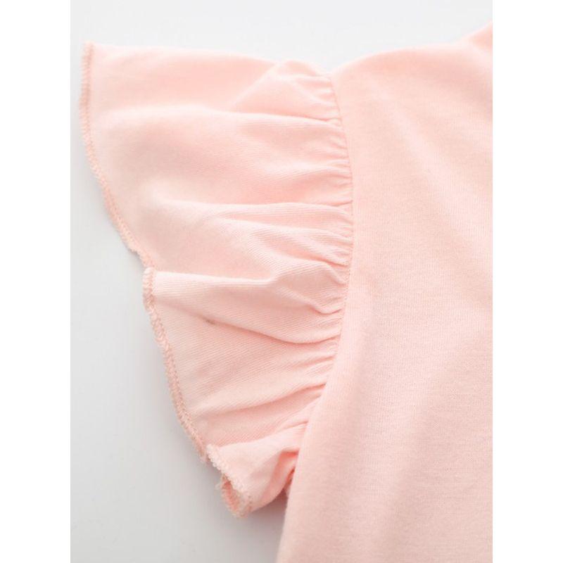 Ins Girls' Pink Short-Sleeved T-Shirt Pure Cotton Baby Unicorn Half-Sleeved Stylish Top Casual Summer Bottoming Shirt