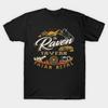 Men Black Print T-shirt Raven Tavern No-Cut Transfer Paper Print Cotton Tshirt