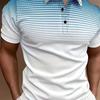 Summer Men's Casual Short Sleeved Shirt with Grid Print, Comfortable Outdoor Sports Style Top