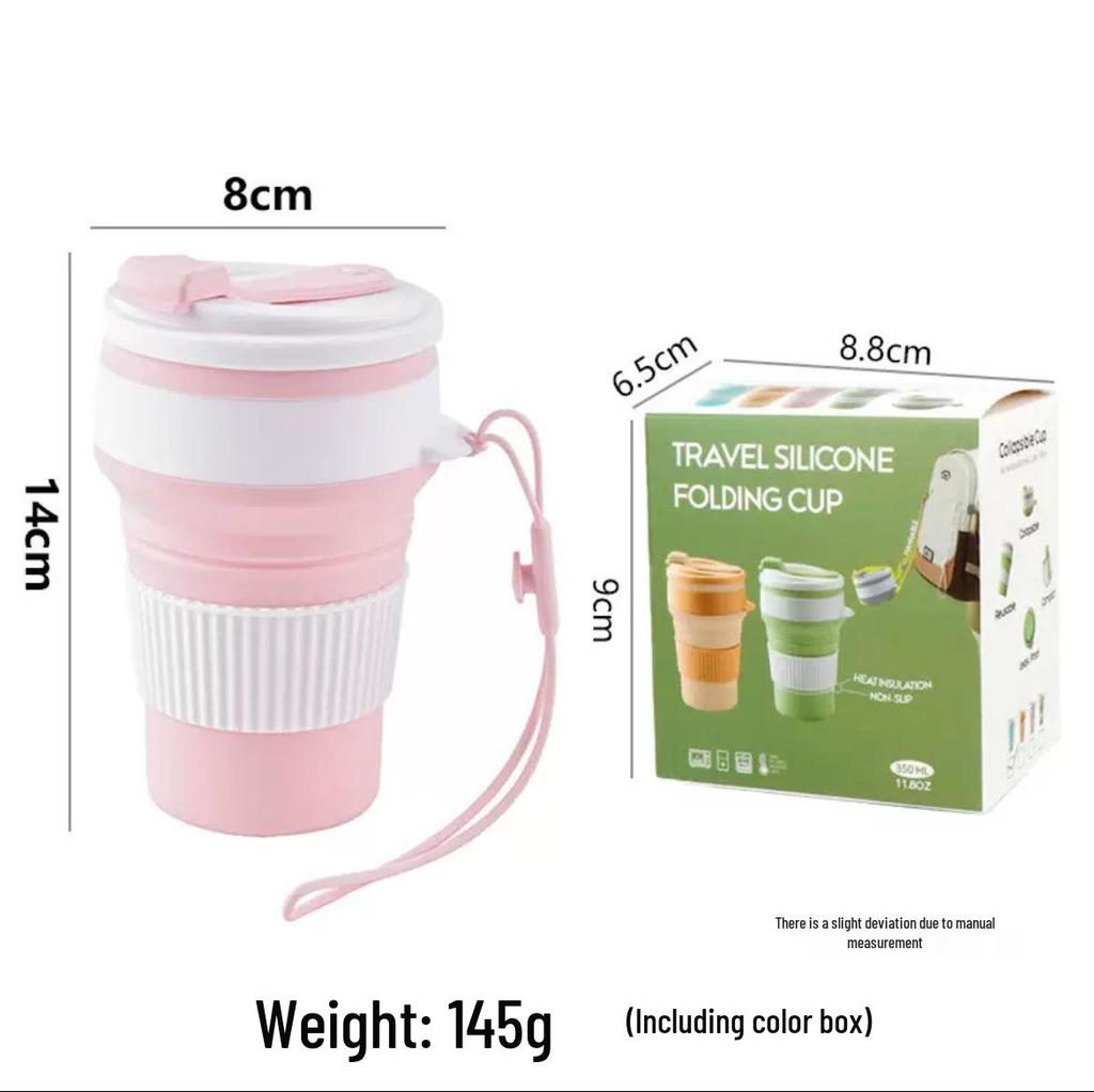 Tazza pieghevole portatile in silicone: Grande Capacità per Viaggi, Campeggio, Caffè, Succhi e Collutorio.