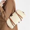 Women's Genuine Leather Shell Bag Minimalist Zipper Shoulder Bag with Adjustable Strap Casual Tote Handbag for Daily Commute