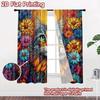 2D flat printing 2pcs Curtain Party Curtains Spring Cat with Flowers Digital Printed Polyester Drapes Family Party Decoration