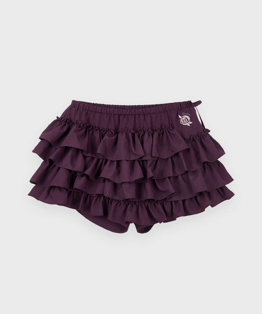 Sinun Frill Mini Skirt Pants (Purple)