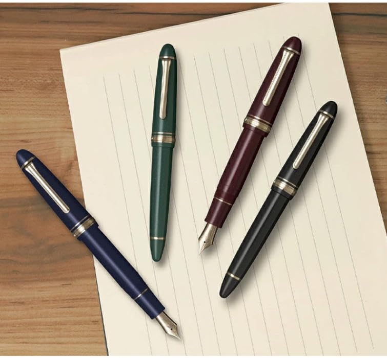 Sailor Profit 14 Gold Trim Fountain 14k Gold Fine Made in Pen, Nib, Blue, Nib, Japan, 11-1214-240