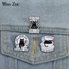 Cute Cat Coffee Enamel Pins Custom MORE ESPRESSO Brooches Lapel Badges Clothes Animal Jewelry Gift for Kids Friends