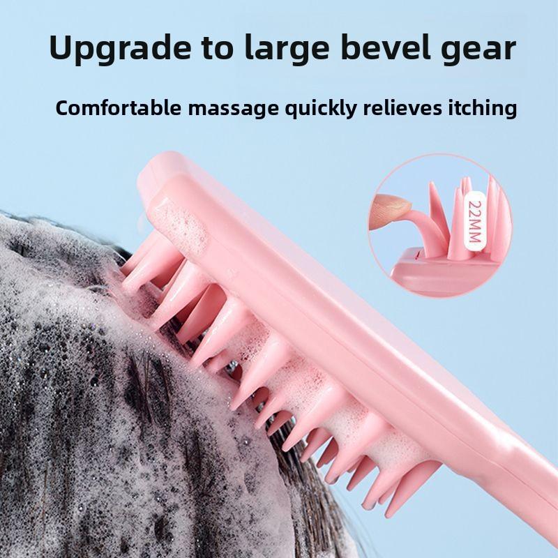 Silicone Hair Brush Long Handle Silicone Hair Comb Hair Massage Comb Cleansing Scalp Essential Oil Shampoo Brush