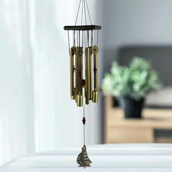 Wind Chime for Outside Butterfly/Horse/Fan/Ship Metal Tube Windchime for Patio Yard Porch Hanging Decoration Housewarming Gift for Men Women
