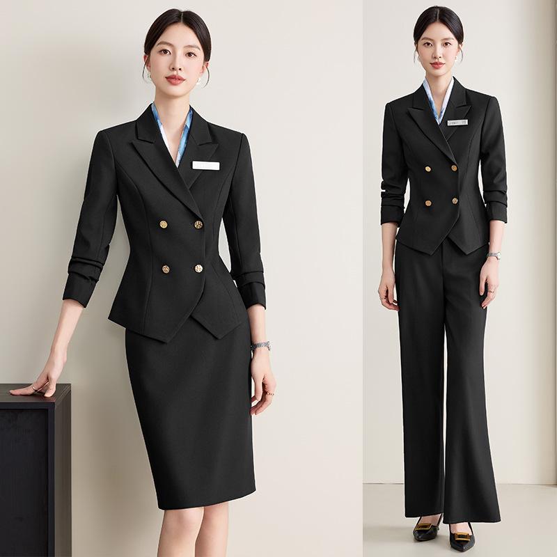 2025 Women's Autumn Black Pantsuit: Elegant Business Professional Workwear