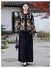 Premium Chinese Ethnic Crackle Pattern Tencel Embroidered Windbreaker for Women - Round Neck Spring/Autumn Coat