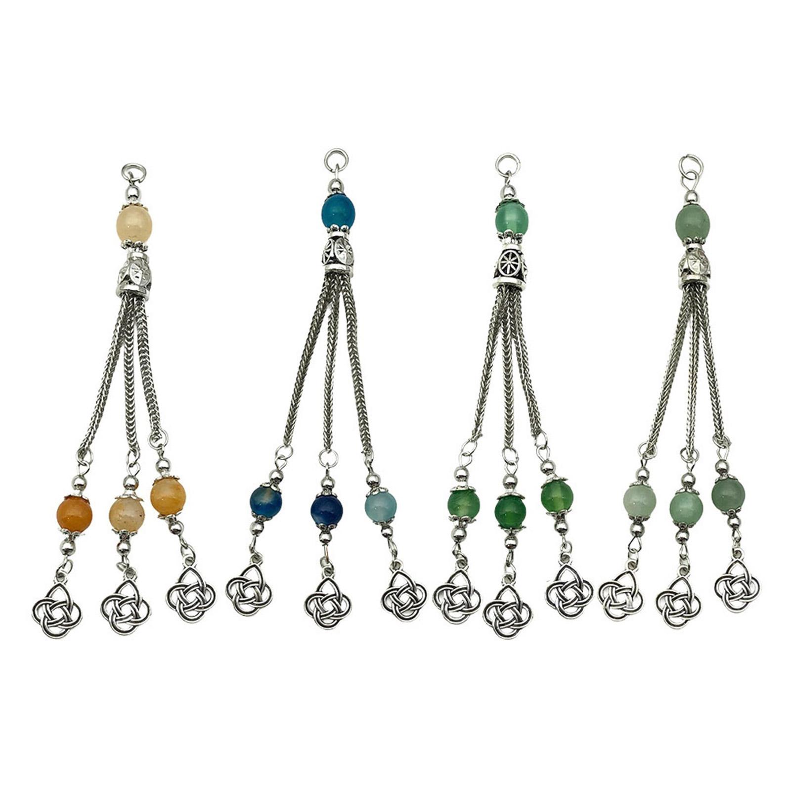 

4pcs Ethnic Tassels Pendant Necklace Jewelry Accessory for Women Featuring Alloy And Tibetan Silver Alloy Materials A